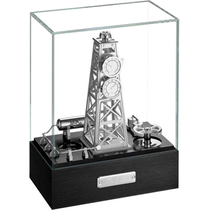 Exclusive table clock "Gaz Derrick" Palladium-plated